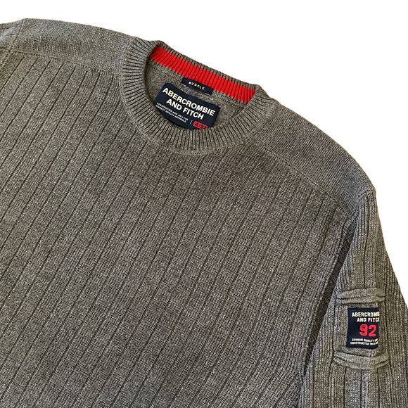 Abercrombie & Fitch Other - Vintage Abercrombie Fitch Y2K Sweater Mens XL Muscle Crewneck Ribbed Patch Logo